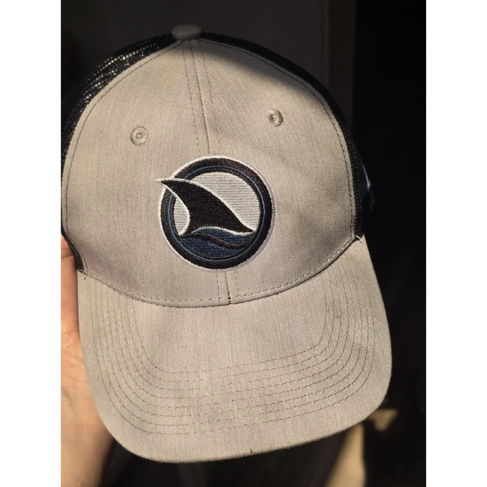 San Jose Sharks SGA Trucker Hat Snapback Gray Black Mesh NHL Wave Logo
